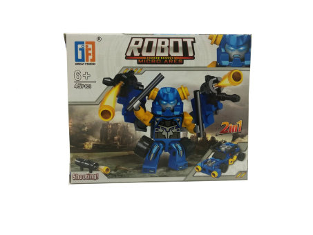 Конструктор "Robot micro ares" машина-робот, 45дет., стреляет в/к 14*11,5*4 (123-93)