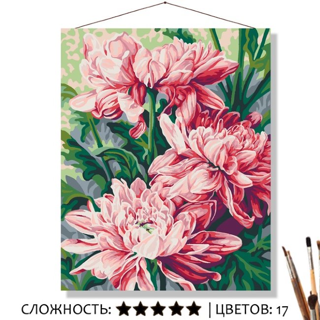 Картина по номерам на холсте 50х40 "Астра"