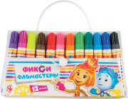 83917 Фломастеры ФИКСИКИ, 12 цветов, на водной основе, длина 92 мм, в пластиковой сумочке.