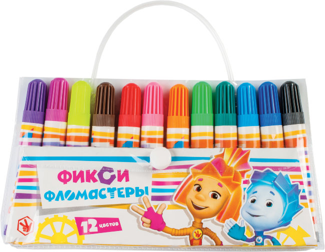 83917 Фломастеры ФИКСИКИ, 12 цветов, на водной основе, длина 92 мм, в пластиковой сумочке. 83917 Фломастеры ФИКСИКИ, 12 цветов, на водной основе, длина 92 мм, в пластиковой сумочке.