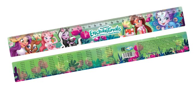 89297 Линейка "Enchantimals" с таблицей умножения, 30 см