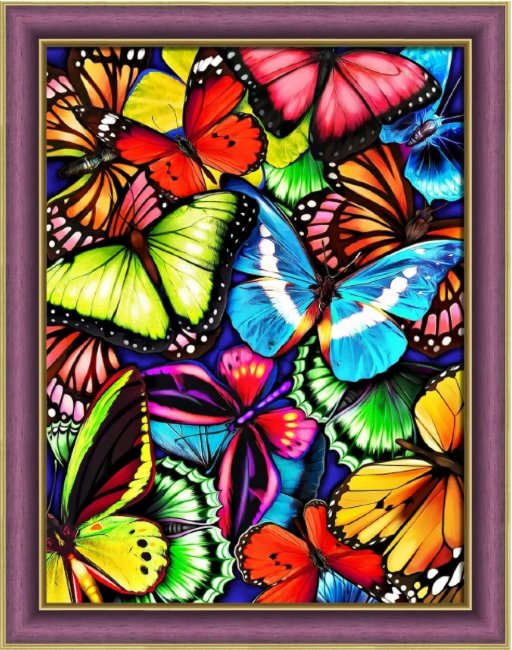 Алмазная мозаика 40x50 "Бабочки" 7DAR114