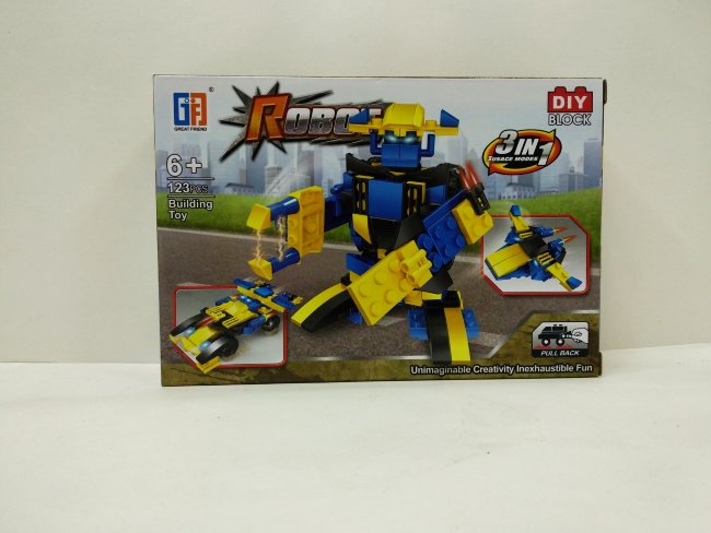 Конструктор "Blocs Robot" 3в1, 123 дет., 22*15*5 в/к 123-170