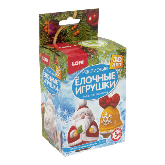 Ир-011 3D Art.Роспись ёлочных игрушек "Дед Мороз и колокольчик"