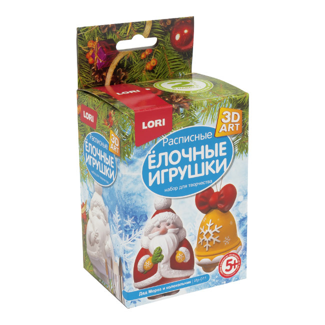 Ир-011 3D Art.Роспись ёлочных игрушек "Дед Мороз и колокольчик"