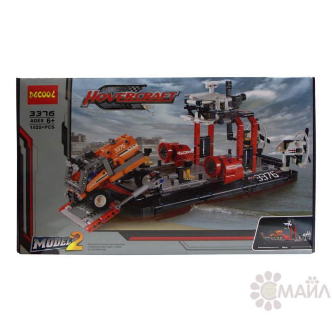 Конструтор "Hovercraft" 2в1 (корбаль и машина, корабль и вертолет) 1020+ дет. в/к 64,5*38,5*7 (3376)