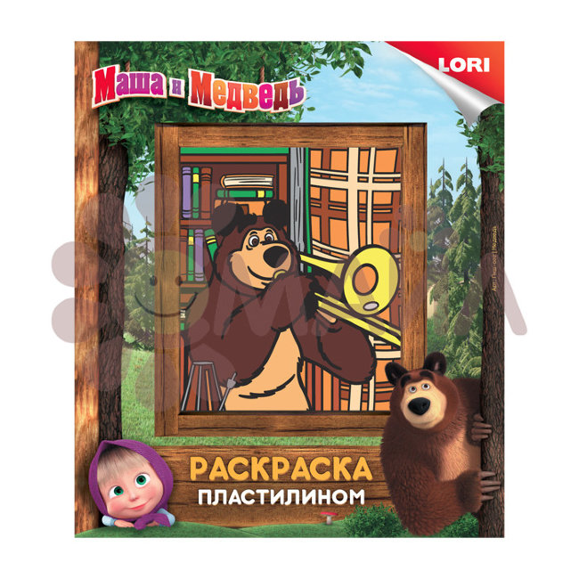 Пкш-002 Раскраска пластилином МАША И МЕДВЕДЬ "Медведь"