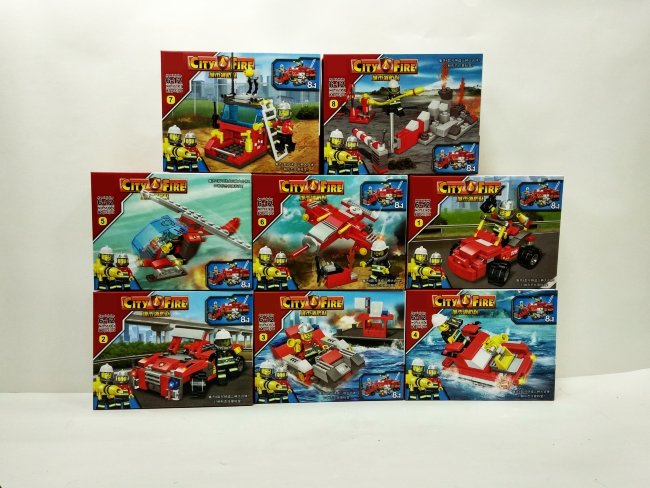 Конструктор "City Fire" пожарная техника 81-90дет. в/к 19*14*4 (5514)
