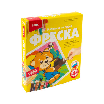 Кп-059 Фреска. Картина из песка "Мишка сладкоежка"