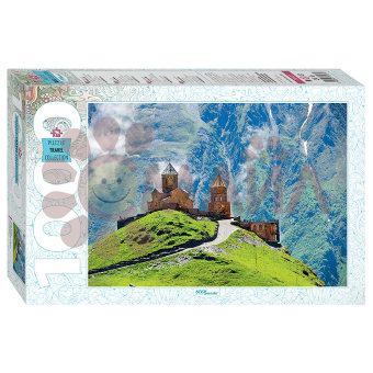 Мозаика "puzzle" 1000 "Грузия. Казбек. Троицкая церковь в Гергети"