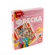 Кп-061 Фреска. Картина из песка "Пушистый непоседа"