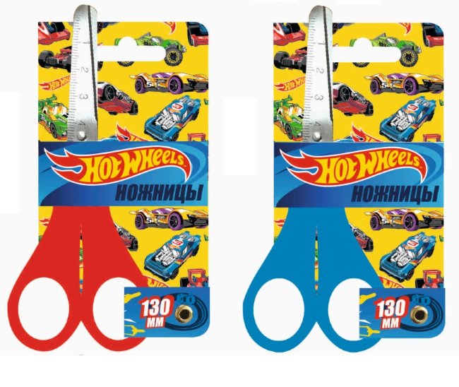 89387 Ножницы детские "Hot Wheels", 13 см,  детские с закругленными концами, травмобезопасные, с лин