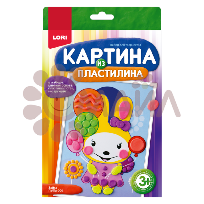 Пз/Пл-006 Картина из пластилина "Зайка"