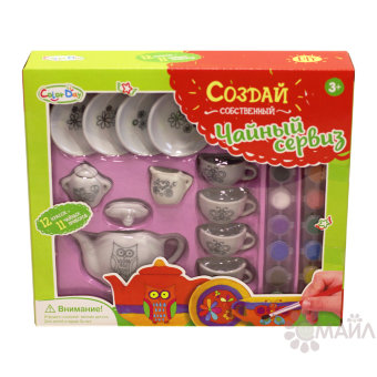 Набор "Чайный сервиз" фарфоровый, 11 предметов, 12 красок в/к 29,5*25,5*6 (8124)