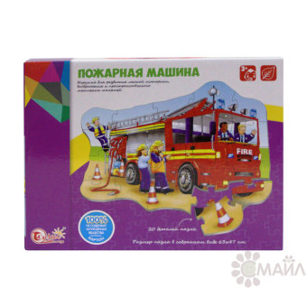 Пазл "Пожарная машина" 20 деталей 63*47см. в/к 25*19*6 (2213)