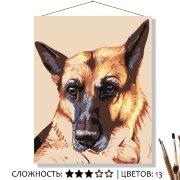 Картина по номерам на холсте 50х40 "Овчарка"