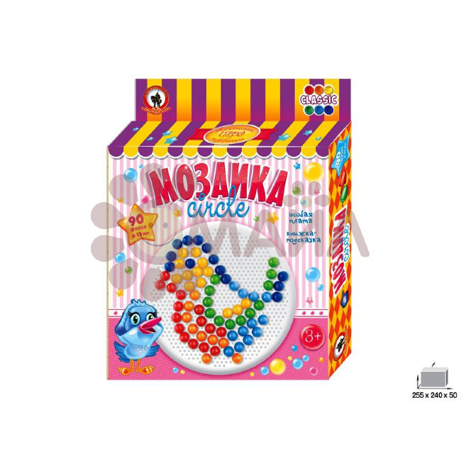 Мозаика Classic "Птичка" 90 эл, D 15 мм, Круглая плата Мозаика Classic "Птичка" 90 эл, D 15 мм, Круглая плата