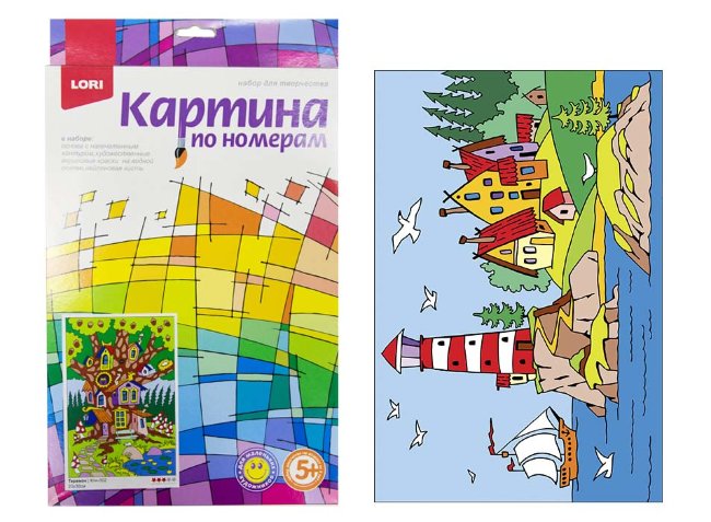 Ркн-028 Картина по номерам для малышей "Сказочный маяк"