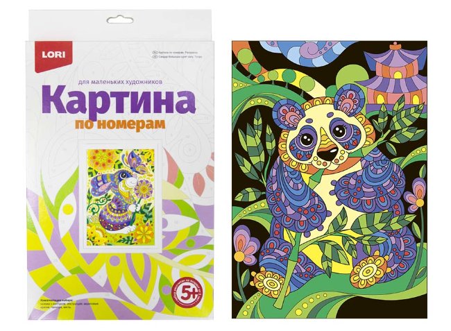 Ркн-014 Картина по номерам для малышей "Панда"