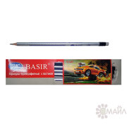 Карандаш трехгранный чернографитный с ластиком Basir 4935
