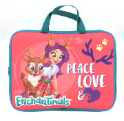 88651 Папка с ручками "Enchantimals", формат А4, для тетрадей, пластиковая, на молнии, края отстроч 88651 Папка с ручками "Enchantimals", формат А4, для тетрадей, пластиковая, на молнии, края отстроч