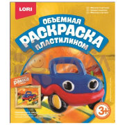 Пк-022 Раскраска пластилином объемная "Машинка в пустыне"