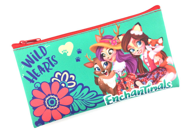 88641 Пенал плоский "Enchantimals", размер 19*10 см, на молнии, полиэстер, 210 ден