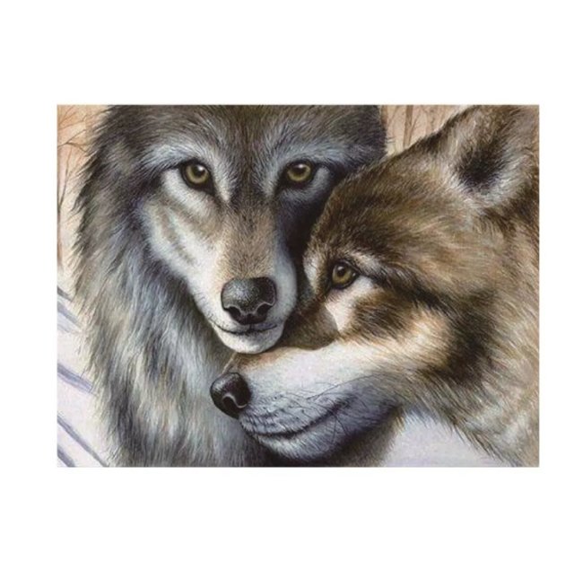 Алмазная мозаика 40x50 "Волки" 7DAR217