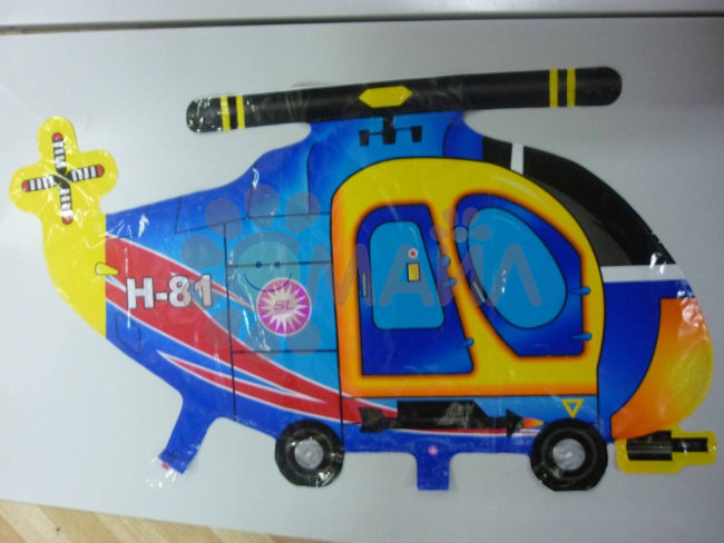 Шар вертолет синий