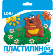 Пл-002 Пластилин Классика, 10 цветов, 20 гр., с европодвесом