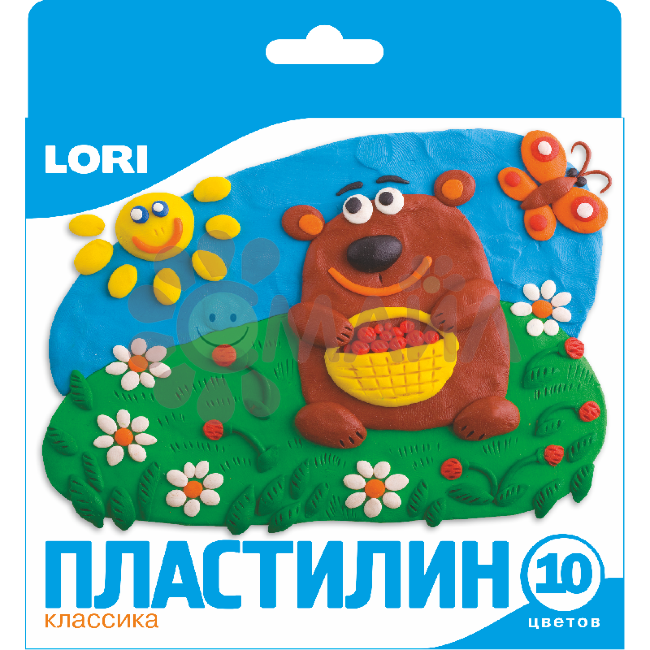 Пл-002 Пластилин Классика, 10 цветов, 20 гр., с европодвесом