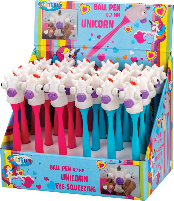 80622 Ручка шариковая UNICORN, синие чернила, 0.7мм, цвета ассорти, в дисплее