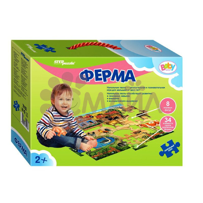 Напольный пазл-мозаика "Ферма" (Baby Step) (большие)